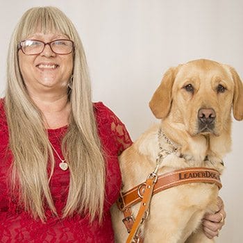 Jackie Hollenbeck and Leader Dog Willow