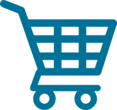 errands simple blue shopping cart icon