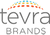 Three rows of dots in orange, yellow and blue above the words, "Tevra Brands"