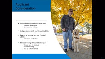Screenshot of deaf-blind program presentation