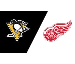 Penguins logo and Red Wings logo