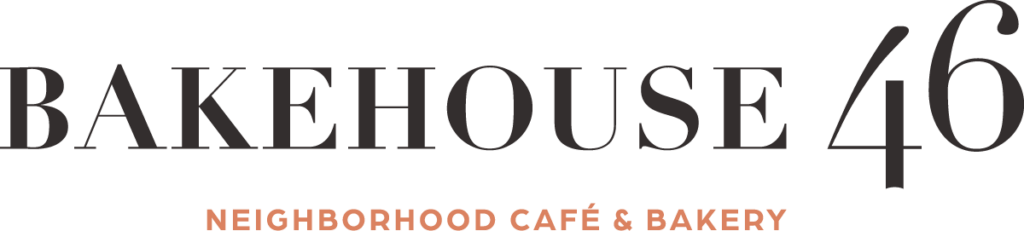 Bakehouse 46 logo with the tagline below that reads neighborhood cafe and bakery